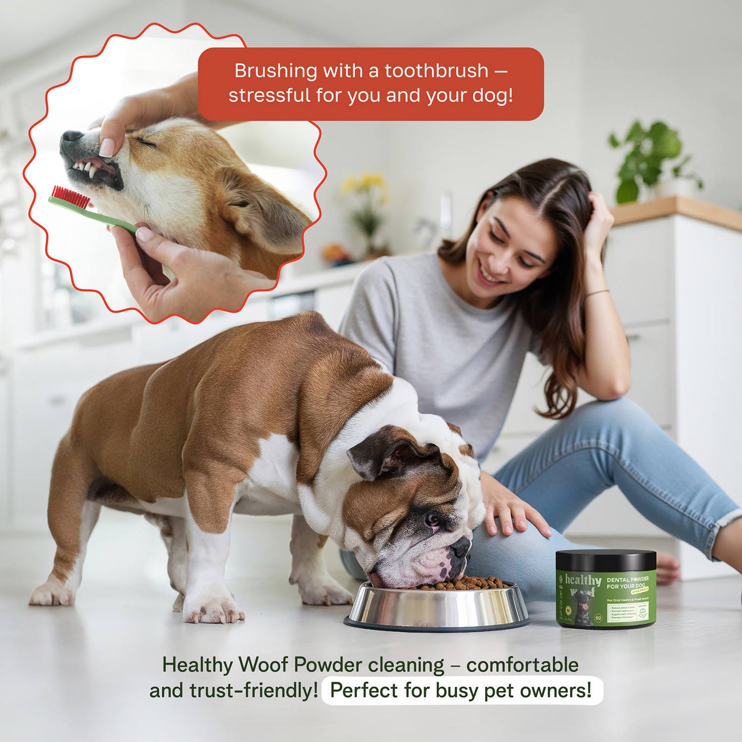 Dog Dental Cleaning Powder for Medium Dogs